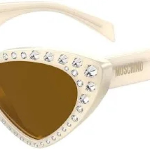 Moschino White and Black Cat-Eye Sunglasses main image 7
